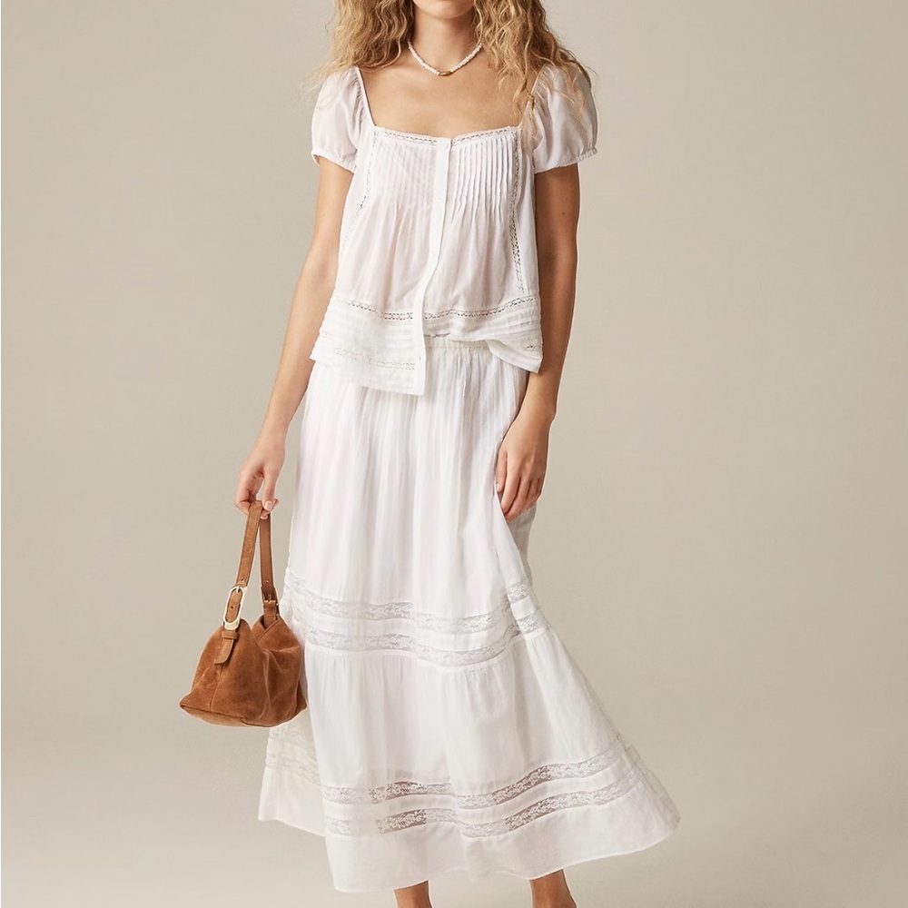 J. Crew White Maxi Skirt